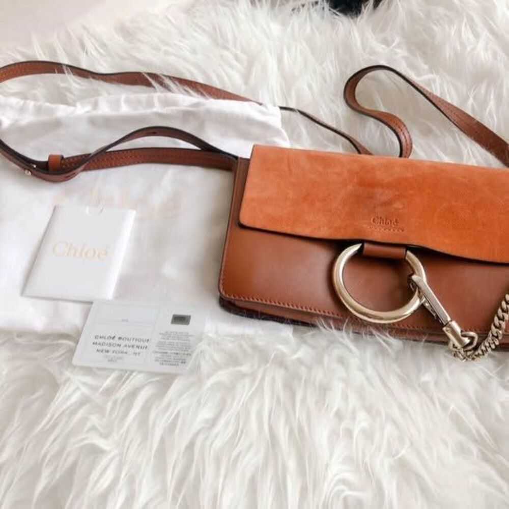 Chloe Faye - Small Bag Tobacco Suede Calfskin – like new w/ Dust Bag - Picture 2 of 7